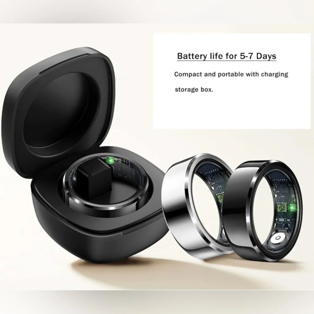 HitTopss Smart Ring, Silver # 10, Fitness Sleep Health Tracker, Waterproof